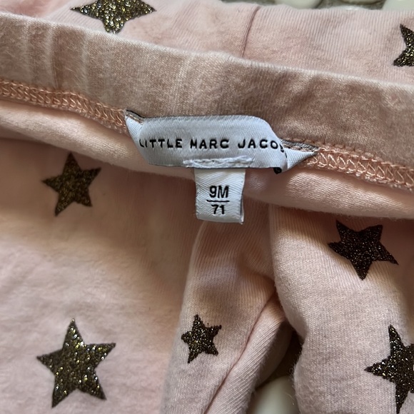 Little Marc Jacobs Light Pink & Gold Glitter Star Leggings Baby Girl Sz 9mo - Picture 5 of 5
